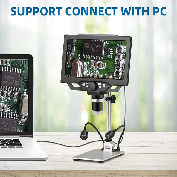 Koolertron 12MP 1600X Büyütme 9 Inc LCD Dijital Mikroskop - 4