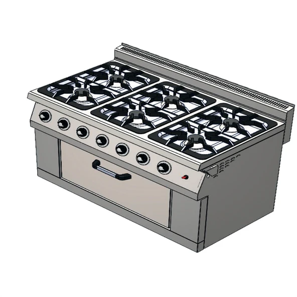 CSA Karacasan 120 cm 700 Seri Set Üstü 6+1 Fırın Tüplü Kuzine (120x70x85Cm) ürün görseli