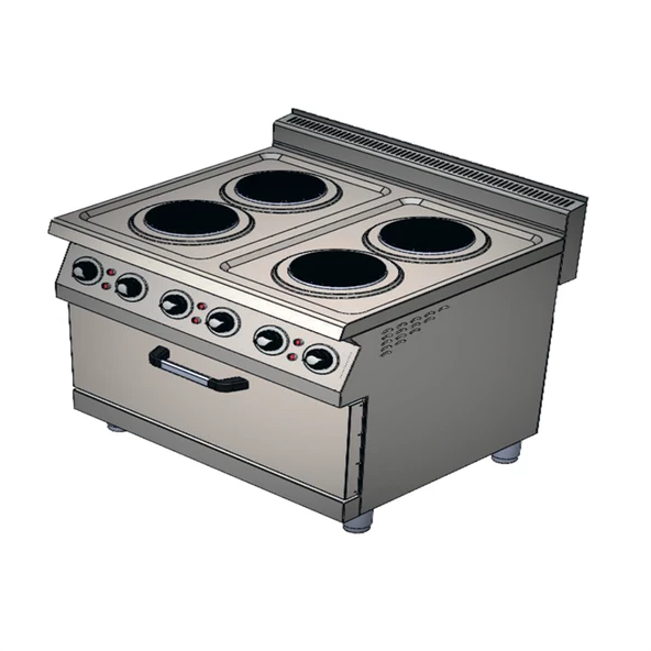 CSA Karacasan 80 cm 700 Seri Set Üstü 4+1 Fırın Elektrikli Kuzine (80x70x85Cm)