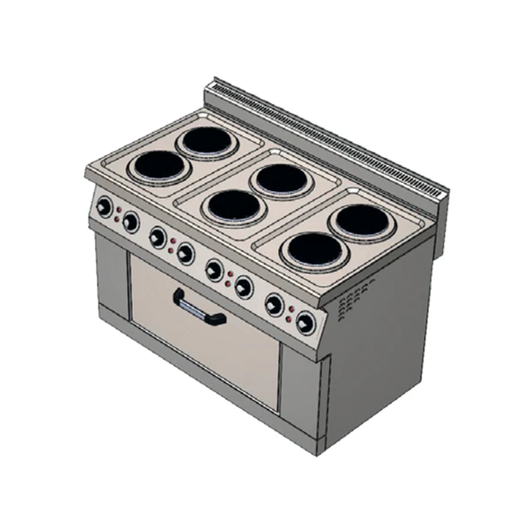 CSA Karacasan 120 cm 700 Seri Set Üstü 6+1 Fırın Elektrikli Kuzine (120x70x85Cm) ürün görseli 1