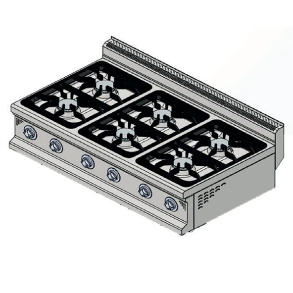 CSA Karacasan 900 Seri Set Üstü 120 cm 6 Gözlü Tüplü Ocak 120x90x30cm ürün görseli
