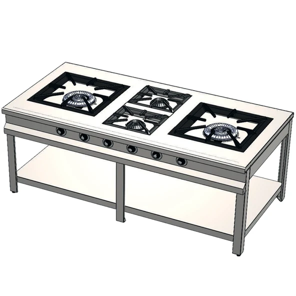 CSA Karacasan Doğalgazlı Taban Raflı 4 Gözlü Ocak ürün görseli 1