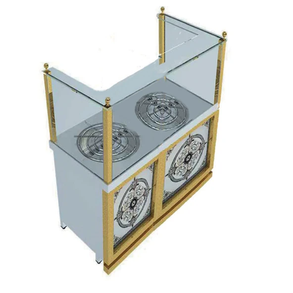 CSA Karacasan Dolaplı 140 cm 2 Gözlü Doğalgazlı Künefe Ve Börek Ocağı