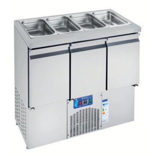 CSA Karacasan (304 Çelik) 632 Lt 140 cm Üç Kapılı Alttan Motorlu Küvetli Yatay Buzdolabı ürün görseli