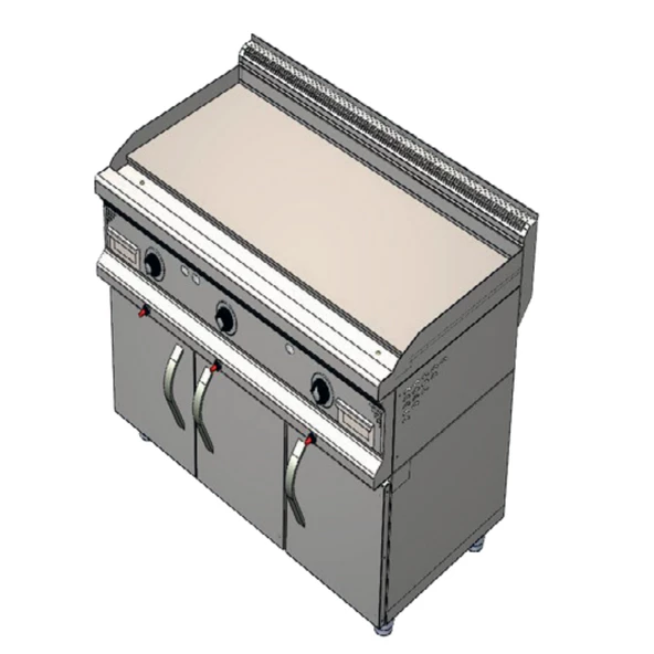 CSA Karacasan 900 Seri Dolaplı 120 cm Elektrikli Düz Pleyt Kanallı Izgara 120x90x85Cm