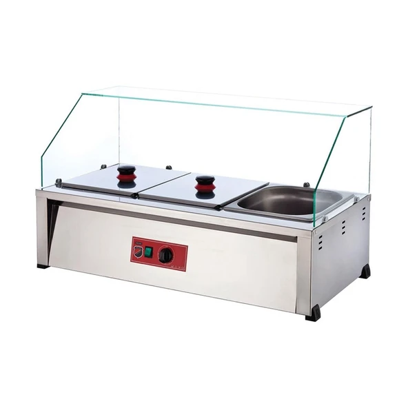 Işıkgaz Silver Endüstriyel Elektrikli Set Üstü 3 Gözlü Benmari ürün görseli 1