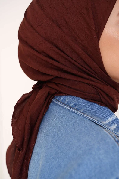 Bambu Kraş Eşarp Açık Kahve - Resim 4