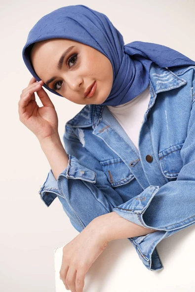 Bambu Kraş Eşarp Mavi ürün görseli 1