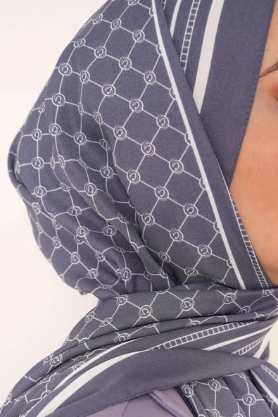 Dijital Baskılı Medine Şal Füme - Resim 4