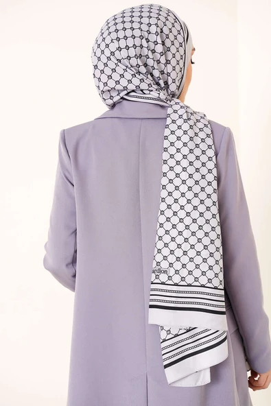 Dijital Baskılı Medine Şal Gri - Resim 3