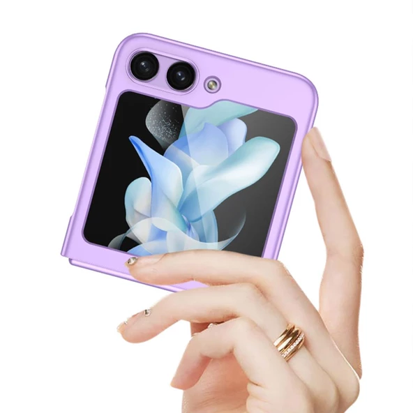 Samsung Galaxy Z Flip 5 Kılıf Sert Renkli Kıpta Kapak - 8