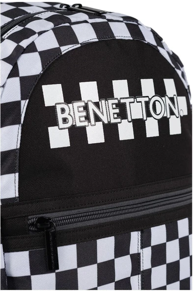 United Colors of Benetton Anaokulu Sırt Çantası Kareli Siyah / 03778 - Resim 7