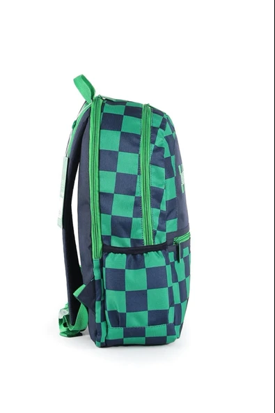 United Colors of Benetton Çift Bölmeli Okul Sırt Çantası Kareli Yeşil / 03773 - Resim 3