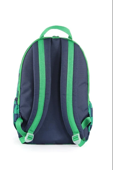United Colors of Benetton Çift Bölmeli Okul Sırt Çantası Kareli Yeşil / 03773 - Resim 6
