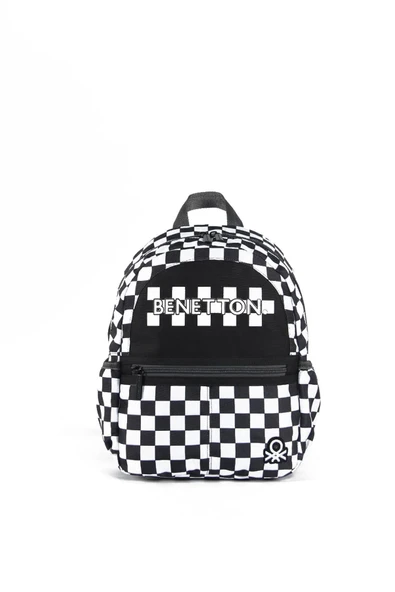 United Colors of Benetton Anaokulu Sırt Çantası Kareli Siyah / 03778 ürün görseli