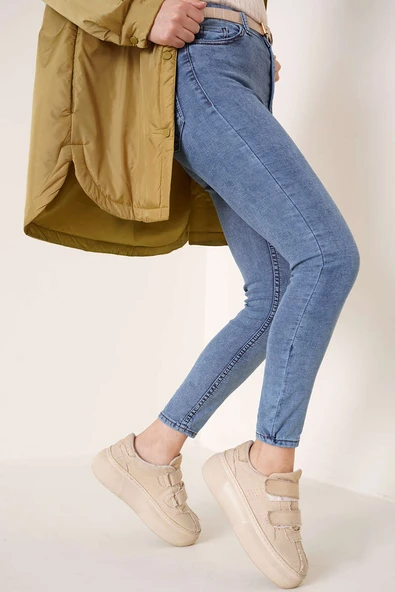 Dar Paça Likralı Pantolon Kar Orta - Resim 2