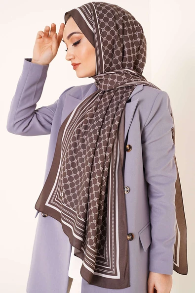 Dijital Baskılı Medine Şal Kestane ürün görseli 1