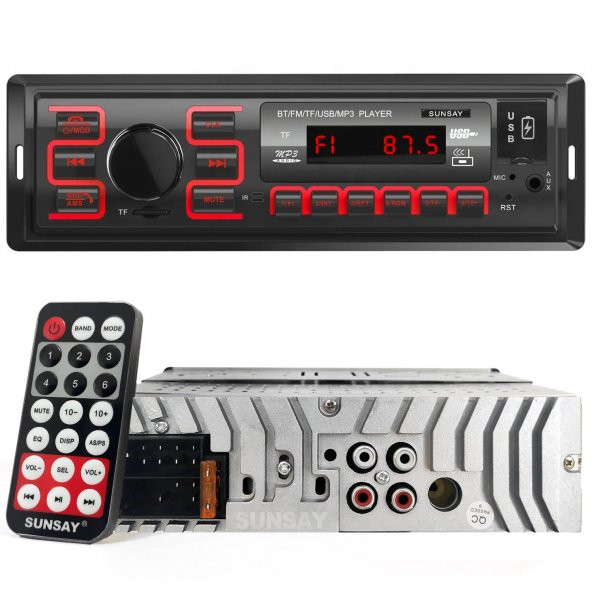 SUNSAY MB-29  OTO TEYP 4X50 WATT BLUETOOTH MOBİL APLİKASYON