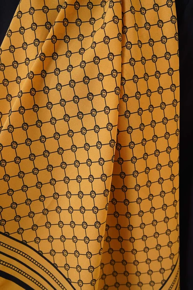 Dijital Baskılı Medine Şal Hardal - Resim 4