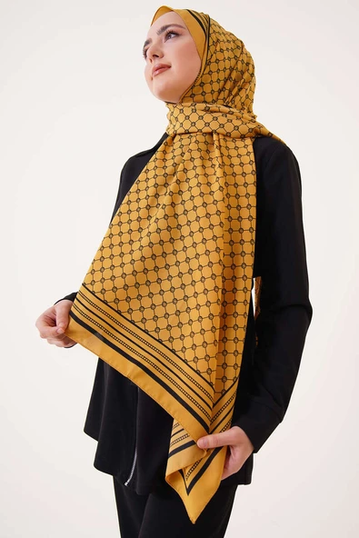 Dijital Baskılı Medine Şal Hardal ürün görseli 1