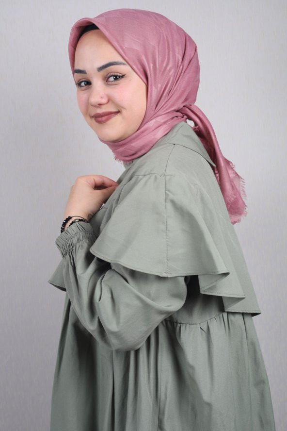 Bonjela Düz Renk Jakarlı Pamuk Eşarp - Desen-05 - Renk-13 -50