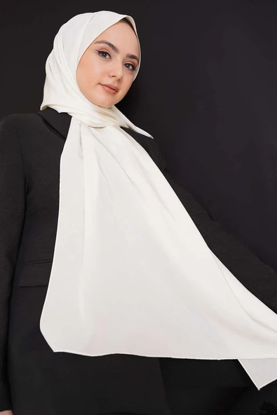 Düz Capri Şal Ekru - Resim 3