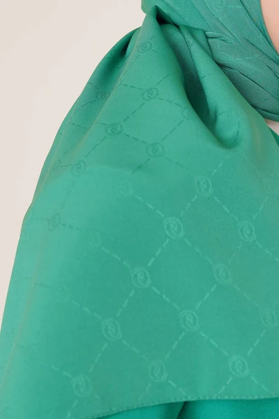 Düz Capri Şal Yeşil - Resim 4