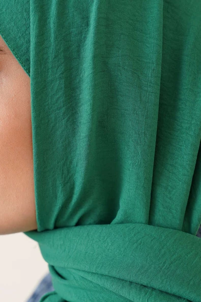 Pamuk Cazz Şal İpek Serisi Yeşil - Resim 4
