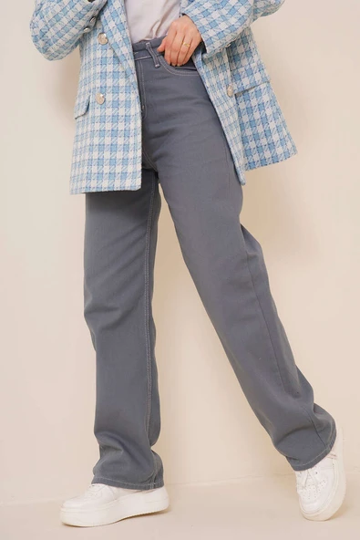 Boru Paça Petrol Yeşili Jean Pantolon - Resim 2