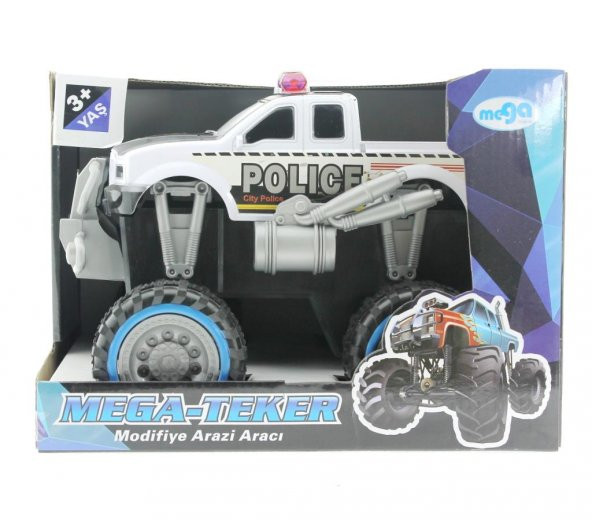 Sürtmeli Modifiye Dev Siyah Beyaz Polis Arazi Aracı - 2