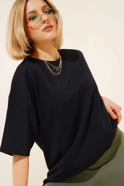 Basic Oversize Tshirt Siyah ürün görseli 1