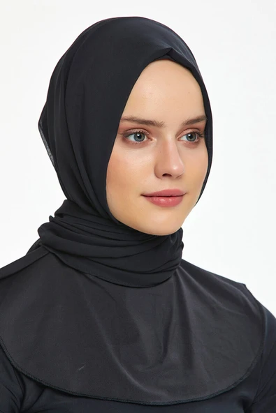 Tül Detaylı Boyunluklu Bone Siyah ürün görseli