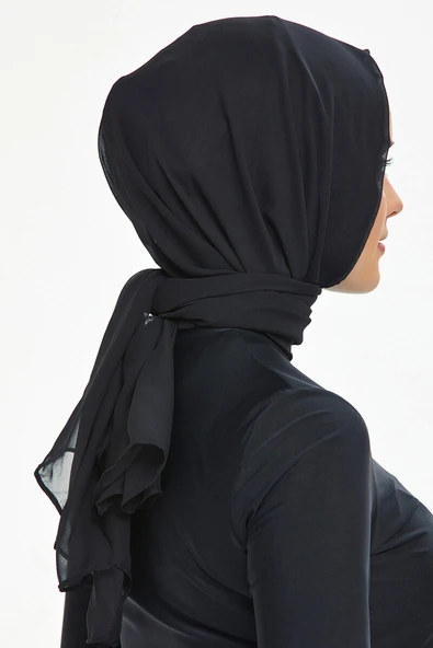 Tül Detaylı Boyunluklu Bone Siyah - 2