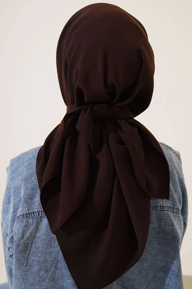 Medine İpeği Eşarp Acı Kahve - Resim 3
