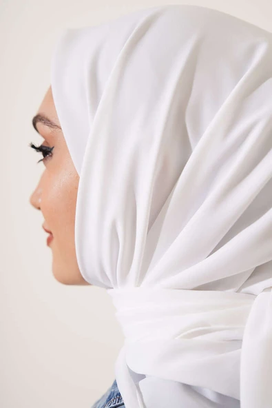 Medine İpeği Eşarp Beyaz - Resim 4