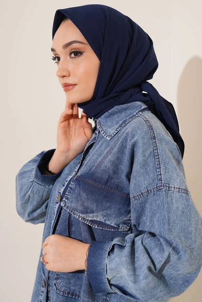 Medine İpeği Eşarp Lacivert ürün görseli 1