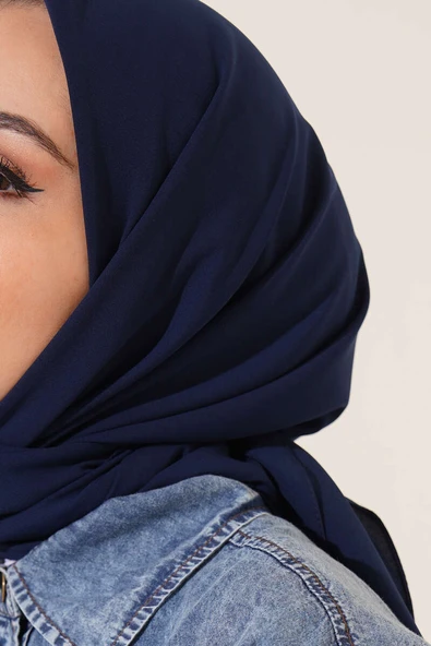 Medine İpeği Eşarp Lacivert - Resim 4