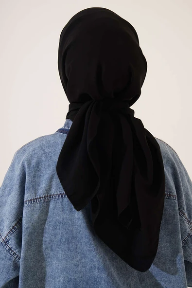 Medine İpeği Eşarp Siyah - Resim 3
