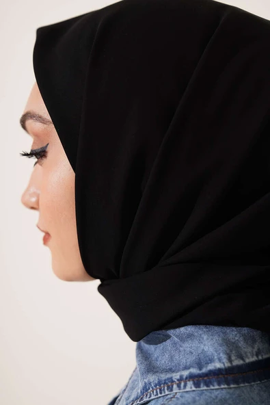 Medine İpeği Eşarp Siyah - Resim 4