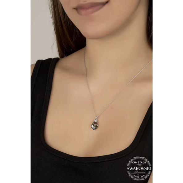 Swarovski Crystal Taşlı Lucky Life 925 Ayar Gumuss  Lucky Life Lucky Life Lucky Life Kadın Kolye - 2