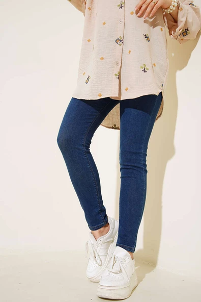 Yüksek Bel Dar Paça Pantolon Kot ürün görseli 1