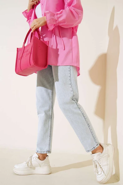 Düz Boyfriend Bondi Açık Kar Pantolon - Resim 2