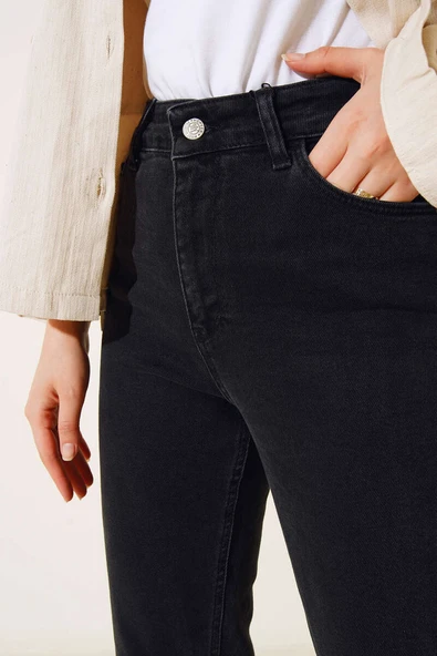 Geniş Paça Kot Pantolon Antrasit - 4