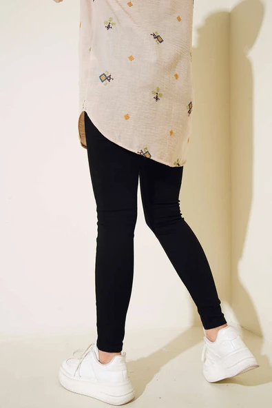 Yüksek Bel Dar Paça Pantolon Siyah - Resim 3