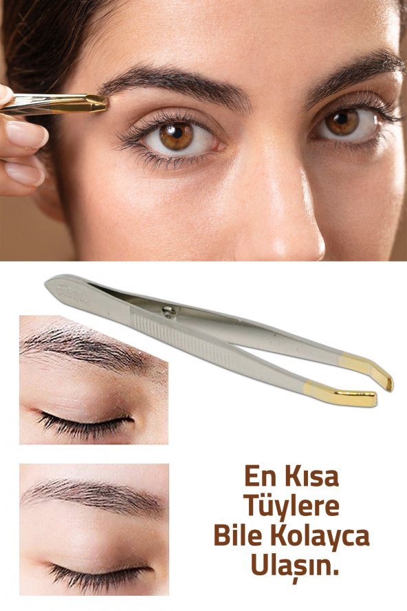 Kirpik kıvırıcı Makas + Çelik Cımbız 2li Avantajlı set (kaş kirpik bakım ürünleri) - 3