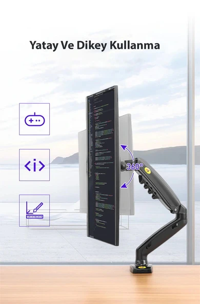 North Bayou NB F80 Tek Kol Amortisörlü Monitör Tutucu - 2