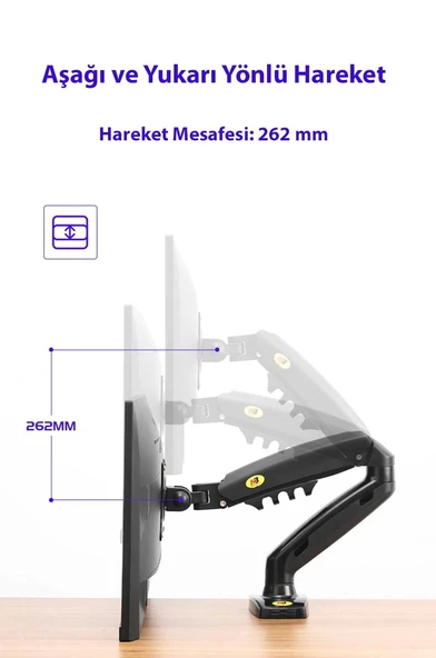 North Bayou NB F80 Tek Kol Amortisörlü Monitör Tutucu - 4