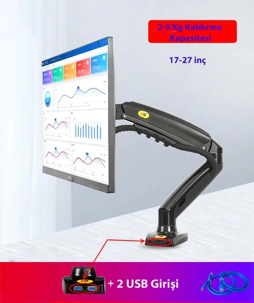 North Bayou NB F80 Tek Kol Amortisörlü Monitör Tutucu - 7