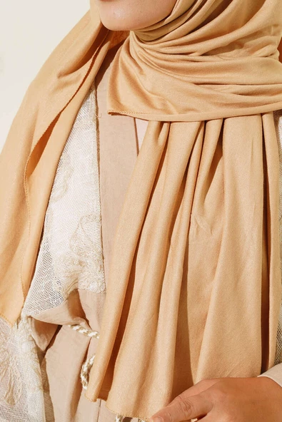 Düz Penye Şal Latte - Resim 4