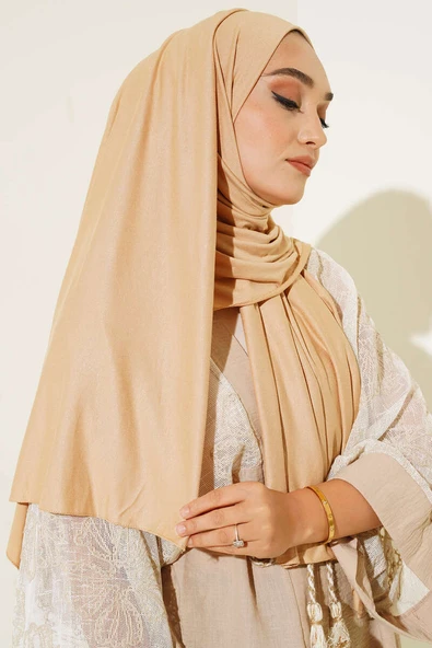 Düz Penye Şal Latte - Resim 2